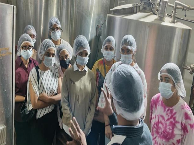 students touring milk processing